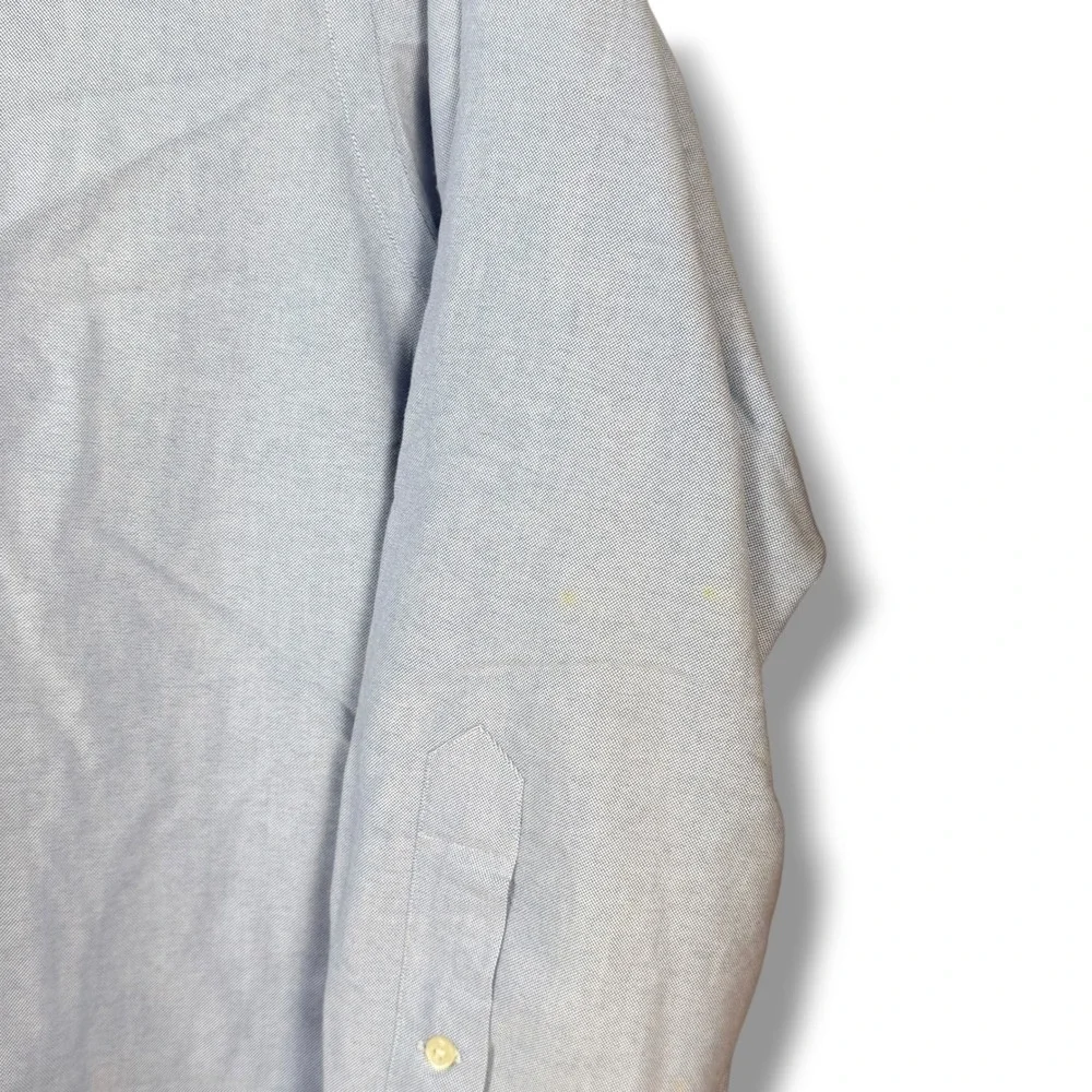 Polo Ralph Lauren Shirt Men 17.5 XL Blue Yarmouth Cotton Oxford Button Down Pony